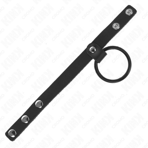 KINK Silikonowy pierścień 3,8 cm + skorzany dzielnik 22 cm, czarny KINK Silikonowy pierścień 3,8 cm + skorzany dzielnik 22 cm, czarny