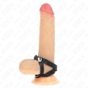 KINK Skorzany pierścień regulowany z zatrzaskiem 39x1 cm czarny