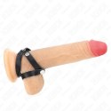 KINK Skorzany pierścień regulowany z zatrzaskiem 39x1 cm czarny