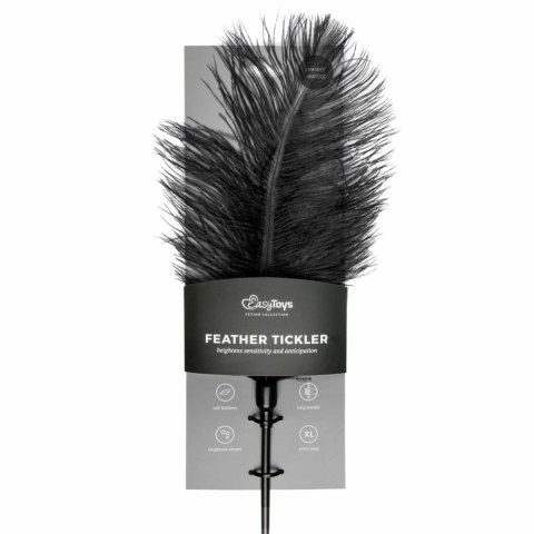 Rimba Feather Tickler czarny miękki piorko do masażu 37 cm Rimba Feather Tickler czarny miękki piorko do masażu 37 cm