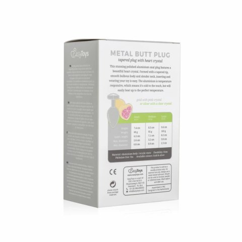 Rimba aluminiowy korek intymny z kryształkiem serce S srebrny Rimba aluminiowy korek intymny z kryształkiem serce S srebrny