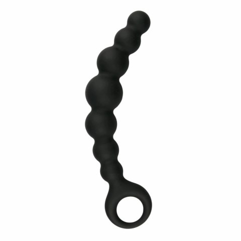 Sinner Gear Korek analny silikonowy z koralikami, czarny, 14 cm