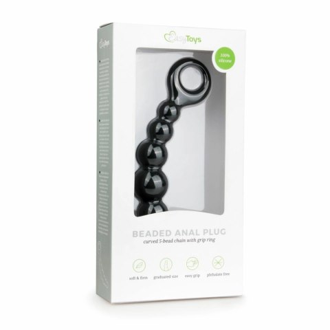 Sinner Gear Korek analny silikonowy z koralikami, czarny, 14 cm Sinner Gear Korek analny silikonowy z koralikami, czarny, 14 cm