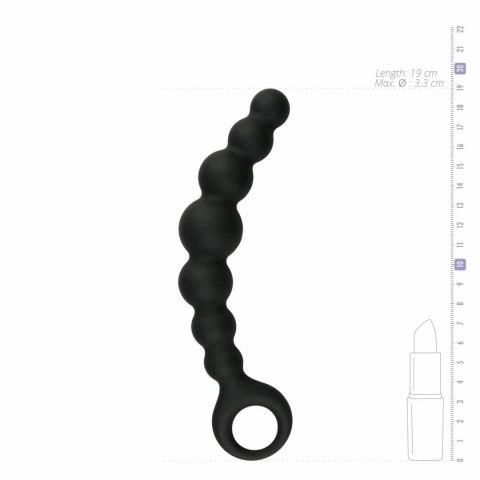 Sinner Gear Korek analny silikonowy z koralikami, czarny, 14 cm Sinner Gear Korek analny silikonowy z koralikami, czarny, 14 cm