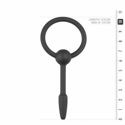 Sinner Gear Small - silikonowa sonda intymna z pierścieniem, czarna Sinner Gear Small - silikonowa sonda intymna z pierścieniem, czarna