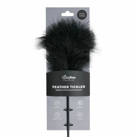 Sinner Gear Tickler Long - Czarna długa miotełka do masażu i relaksu Sinner Gear Tickler Long - Czarna długa miotełka do masażu i relaksu