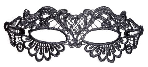 ZADO Black Mask - Elegancka Opaska z Haftem i Oczkami, Czarna ZADO Black Mask - Elegancka Opaska z Haftem i Oczkami, Czarna
