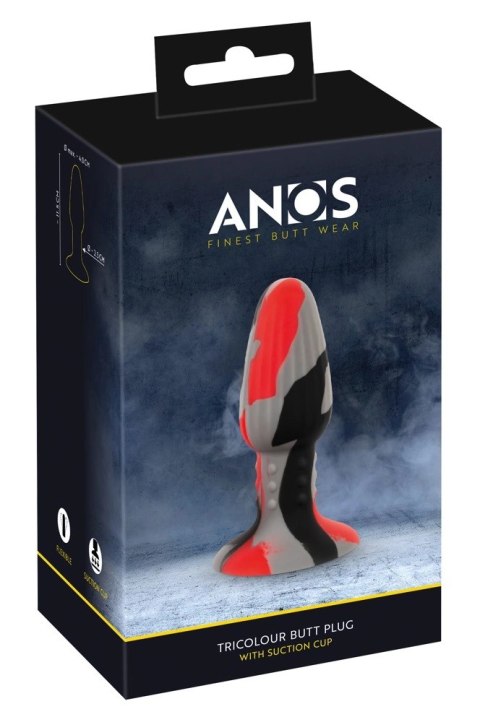 ANOS Triple Colour silikonowy anatomiczny korek z rowkami 11,5 cm ANOS Triple Colour silikonowy anatomiczny korek z rowkami 11,5 cm