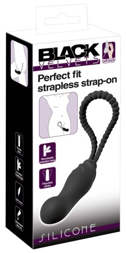 Black Velvets Perfect Fit czarne urządzenie intymne bez paskow 22 cm