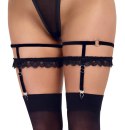 Cottelli ACCESSOIRES Podwiązki czarne koronkowe L/XL regulowane