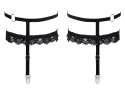 Cottelli ACCESSOIRES Podwiązki czarne koronkowe L/XL regulowane