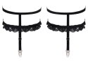 Cottelli ACCESSOIRES Podwiązki czarne koronkowe L/XL regulowane