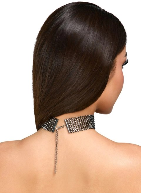 Cottelli Accessoires Czarny Choker z Dżetami i Łańcuszkiem Regulowany Cottelli Accessoires Czarny Choker z Dżetami i Łańcuszkiem Regulowany