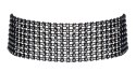Cottelli Accessoires Czarny Choker z Dżetami i Łańcuszkiem Regulowany