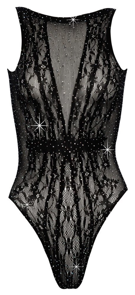 Cottelli Collection Fantasy Body z Kryształkami Czarny S-L Cottelli Collection Fantasy Body z Kryształkami Czarny S-L