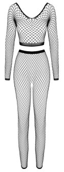 Cottelli Collection Fantasy komplet siateczkowy top i legginsy czarny S-L