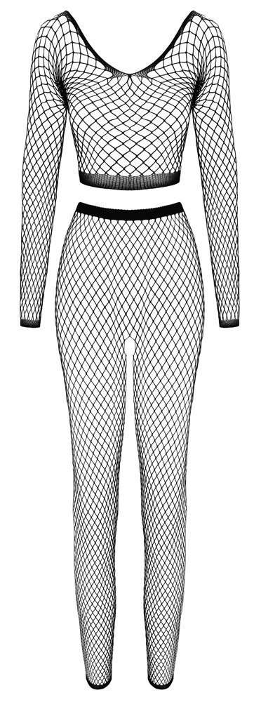Cottelli Collection Fantasy komplet siateczkowy top i legginsy czarny S-L Cottelli Collection Fantasy komplet siateczkowy top i legginsy czarny S-L