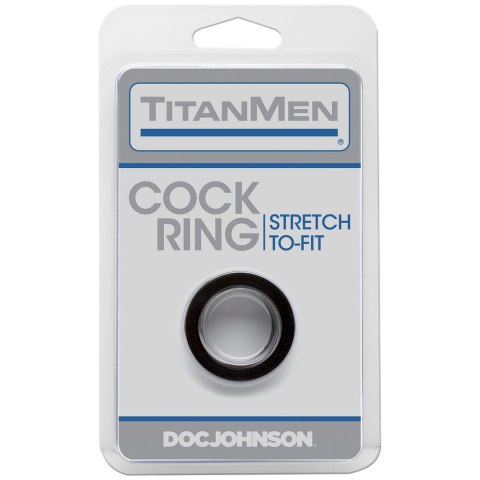 Doc Johnson TitanMen Stretch-To-Fit elastyczny pierścień TPR czarny Doc Johnson TitanMen Stretch-To-Fit elastyczny pierścień TPR czarny