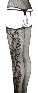 Mandy Mystery Lingerie Czarna Koszulka z Pończochami S-L Koronka