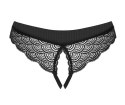 Obsessive Chemeris stringi czarne koronkowe z dekoracyjnym detalem XL/2XL