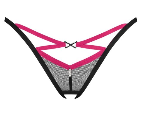 Obsessive Novenes XL/2XL - Stringi bez przeszycia z rożowym akcentem Obsessive Novenes XL/2XL - Stringi bez przeszycia z rożowym akcentem