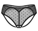 Obsessive Nuites Figi Przezroczyste Czarny L/XL z Dekoracją