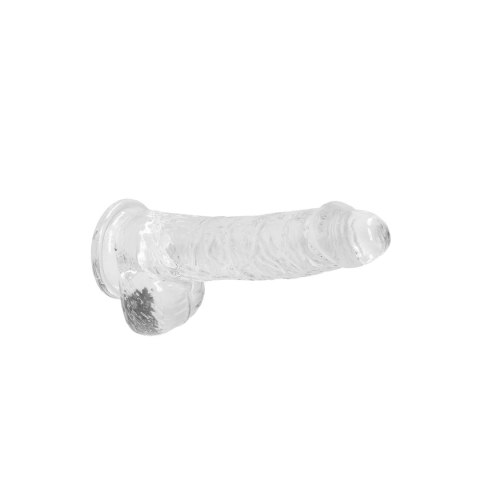 RealRock Crystal Clear model z kulkami, przyssawka, 17 cm, transparentny RealRock Crystal Clear model z kulkami, przyssawka, 17 cm, transparentny