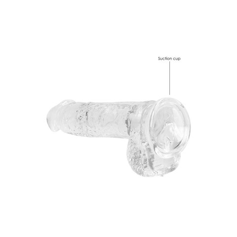 RealRock Crystal Clear model z kulkami, przyssawka, 17 cm, transparentny RealRock Crystal Clear model z kulkami, przyssawka, 17 cm, transparentny
