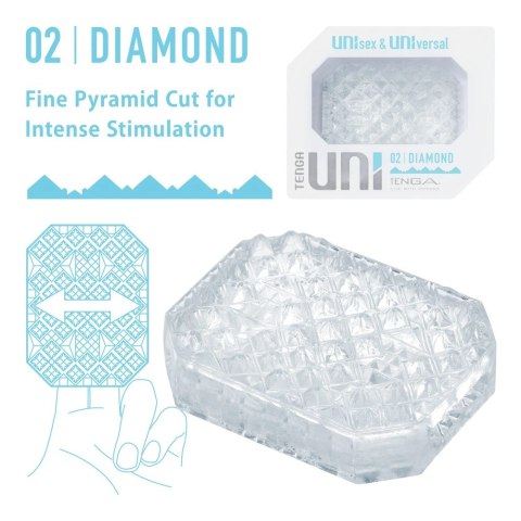 Tenga UNI Diamond - Uniwersalna elastyczna nakładka masująca 6 cm Tenga UNI Diamond - Uniwersalna elastyczna nakładka masująca 6 cm