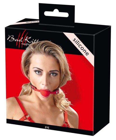 Bad Kitty Czerwony Knebel Silikonowy z Regulacją 42-58 cm Bad Kitty Czerwony Knebel Silikonowy z Regulacją 42-58 cm