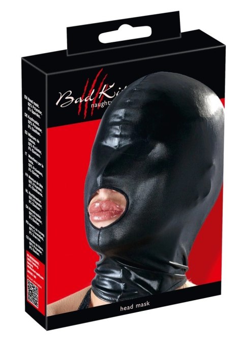 Bad Kitty Maska Czarna z Otworem na Usta Wetlook Elastyczna Bad Kitty Maska Czarna z Otworem na Usta Wetlook Elastyczna