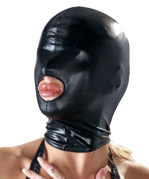 Bad Kitty Maska Czarna z Otworem na Usta Wetlook Elastyczna Bad Kitty Maska Czarna z Otworem na Usta Wetlook Elastyczna