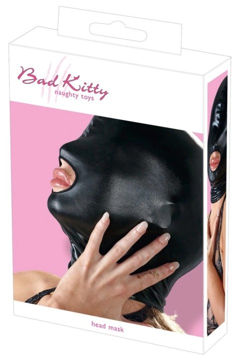 Bad Kitty Maska Czarna z Otworem na Usta Wetlook Elastyczna Bad Kitty Maska Czarna z Otworem na Usta Wetlook Elastyczna