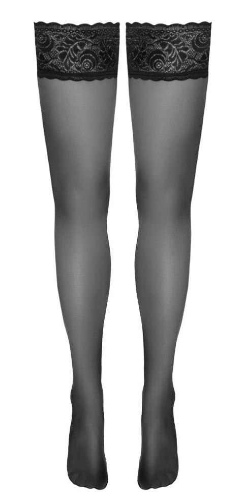 Cottelli LEGWEAR Pończochy Czarne Koronka Silikon 20 den Oeko-Tex Cottelli LEGWEAR Pończochy Czarne Koronka Silikon 20 den Oeko-Tex