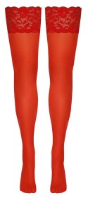 Cottelli LEGWEAR Pończochy Czerwone z Koronką 20 den Oeko-Tex