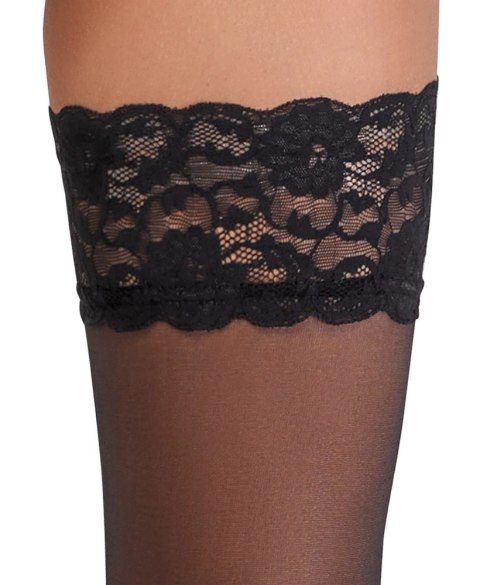 Cottelli LEGWEAR Pończochy czarne z szeroką koronką 20DEN Oeko-Tex Cottelli LEGWEAR Pończochy czarne z szeroką koronką 20DEN Oeko-Tex