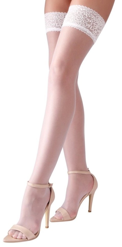 Cottelli Legwear Białe Pończochy Koronka 17DEN M OekoTex Cottelli Legwear Białe Pończochy Koronka 17DEN M OekoTex
