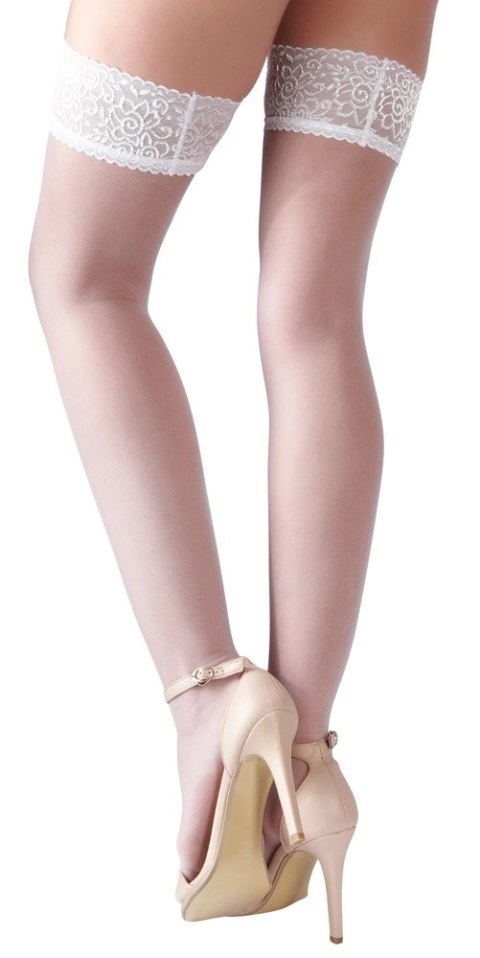 Cottelli Legwear Białe Pończochy Koronka 17DEN M OekoTex Cottelli Legwear Białe Pończochy Koronka 17DEN M OekoTex