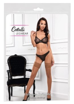 Cottelli Legwear Pończochy Beżowe z Koronką 20 den, silikon, 9 cm