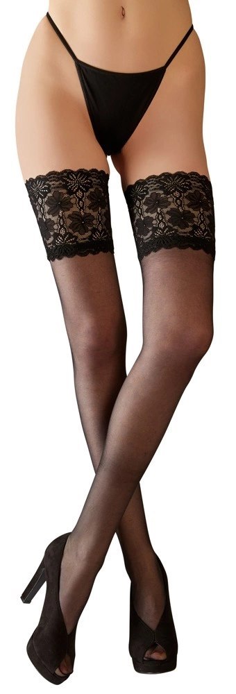Cottelli Legwear Pończochy Czarne 20 DEN z Koronką Silikonową 4 Cottelli Legwear Pończochy Czarne 20 DEN z Koronką Silikonową 4