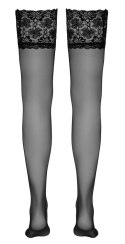 Cottelli Legwear Pończochy Czarne 20 DEN z Koronką Silikonową 4