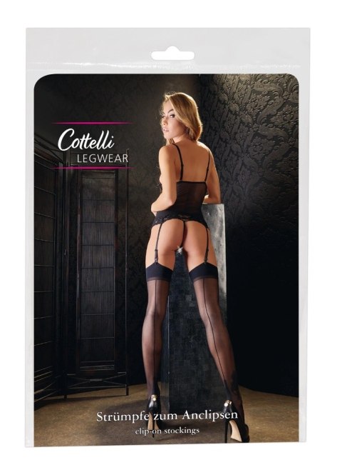 Cottelli Legwear Pończochy Czarne z Dekoracyjnym Szwem 15 den Cottelli Legwear Pończochy Czarne z Dekoracyjnym Szwem 15 den