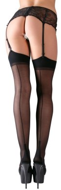 Cottelli Legwear Pończochy Czarne z Dekoracyjnym Szwem 15 den