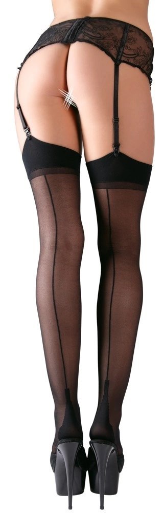 Cottelli Legwear Pończochy Czarne z Dekoracyjnym Szwem 15 den Cottelli Legwear Pończochy Czarne z Dekoracyjnym Szwem 15 den