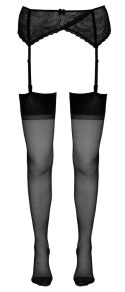 Cottelli Legwear Pończochy Czarne z Dekoracyjnym Szwem 15 den