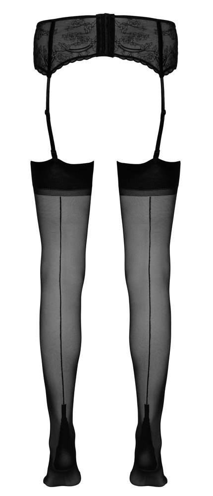 Cottelli Legwear Pończochy Czarne z Dekoracyjnym Szwem 15 den Cottelli Legwear Pończochy Czarne z Dekoracyjnym Szwem 15 den