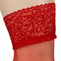 Cottelli Legwear Pończochy Czerwone z Koronką XS 17 den Oeko-Tex