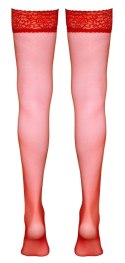 Cottelli Legwear Pończochy Czerwone z Koronką XS 17 den Oeko-Tex