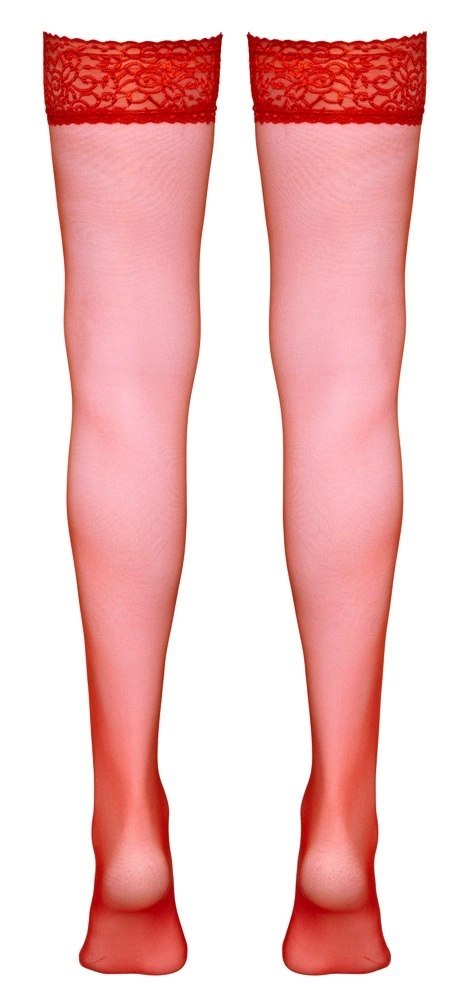 Cottelli Legwear Pończochy Czerwone z Koronką XS 17 den Oeko-Tex Cottelli Legwear Pończochy Czerwone z Koronką XS 17 den Oeko-Tex