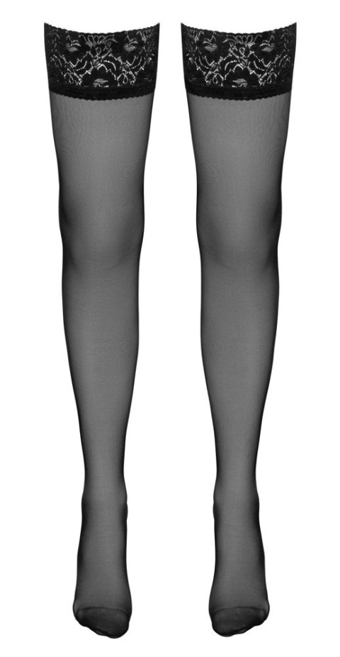 Cottelli Legwear Pończochy czarne koronka szew ozdobny tył 8cm Cottelli Legwear Pończochy czarne koronka szew ozdobny tył 8cm